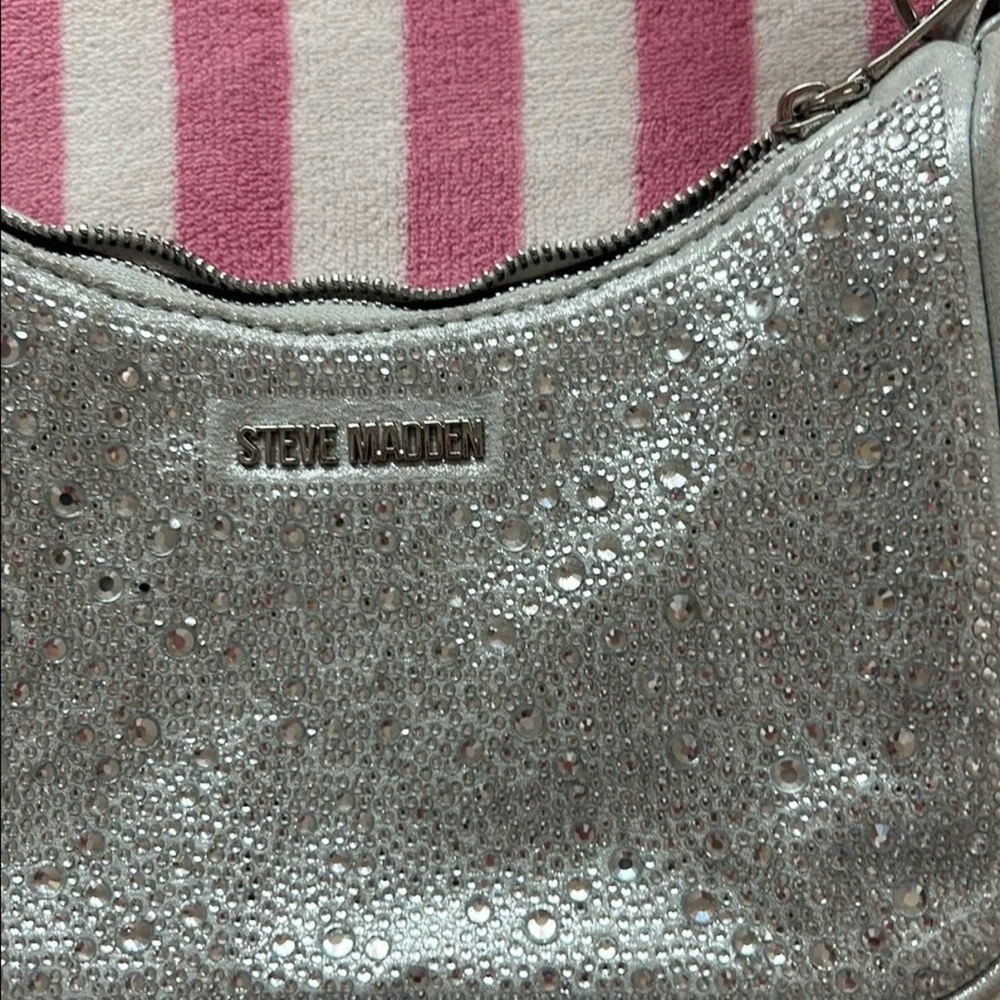 Steve Madden Glittering Silver Shoulder Bag - Picture 2 of 5